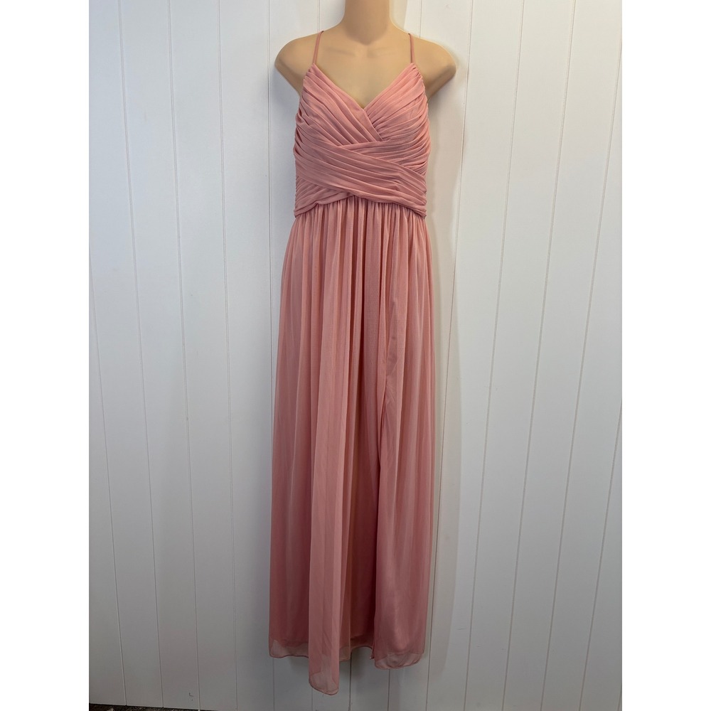 Celebrate DB Studio Regency Pleated Chiffon Maxi Dress Women Size 10 Bridal Glam